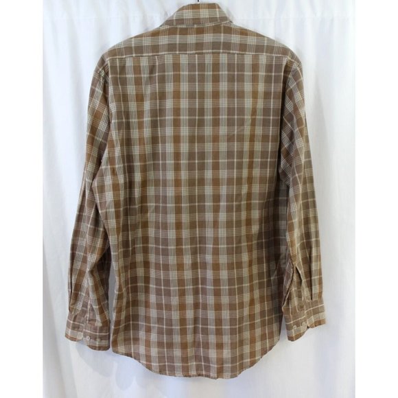 Vintage Bostwicks for Men Brown Plaid Short Sleeve Button Down Shirt M - Picture 8 of 11
